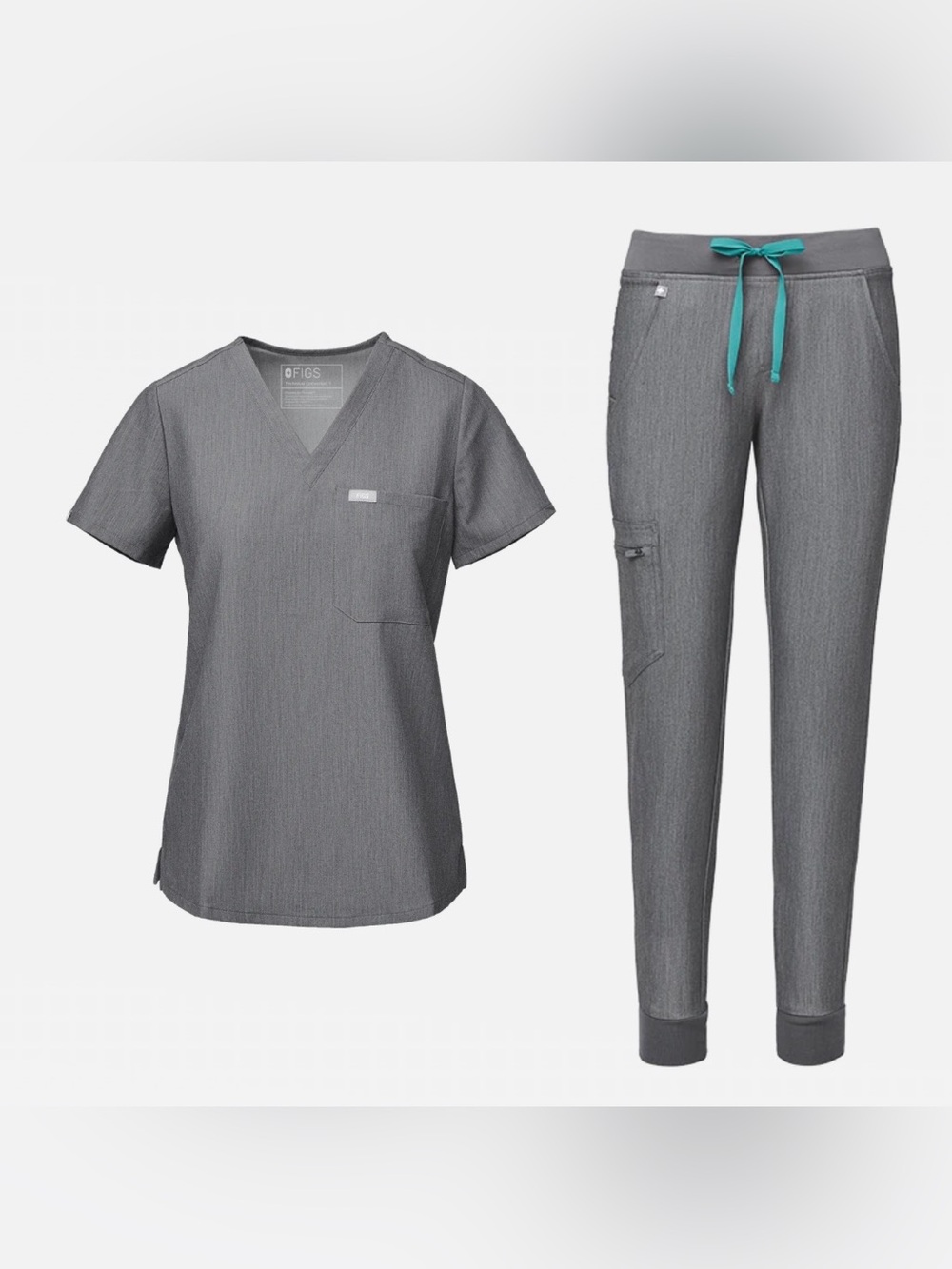 FIGS MATCHING SCRUB SET IN GRAPHITE